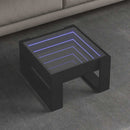 vidaXL fekete végtelen hatású LED-es dohányzóasztal 50 x 53 x 30 cm