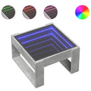 vidaXL betonszürke végtelen hatású LED-es dohányzóasztal 50x53x30 cm