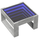 vidaXL betonszürke végtelen hatású LED-es dohányzóasztal 50x53x30 cm