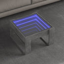 vidaXL betonszürke végtelen hatású LED-es dohányzóasztal 50x53x30 cm
