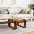 vidaXL füstös tölgy végtelen hatású LED-es dohányzóasztal 50x53x30 cm