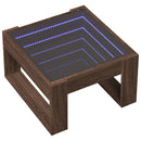 vidaXL barna tölgy végtelen hatású LED-es dohányzóasztal 50x53x30 cm
