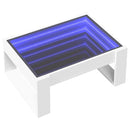 vidaXL fehér végtelen hatású LED-es dohányzóasztal 70 x 53 x 30 cm