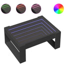 vidaXL fekete végtelen hatású LED-es dohányzóasztal 70 x 53 x 30 cm
