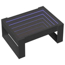 vidaXL fekete végtelen hatású LED-es dohányzóasztal 70 x 53 x 30 cm