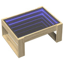 vidaXL sonoma tölgy végtelen hatású LED-es dohányzóasztal 70x53x30 cm
