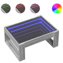 vidaXL szürke sonoma végtelen hatású LED-es dohányzóasztal 70x53x30 cm