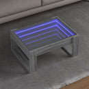 vidaXL szürke sonoma végtelen hatású LED-es dohányzóasztal 70x53x30 cm