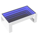 vidaXL fehér végtelen hatású LED-es dohányzóasztal 90 x 53 x 30 cm