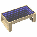 vidaXL sonoma tölgy végtelen hatású LED-es dohányzóasztal 90x53x30 cm