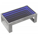 vidaXL betonszürke végtelen hatású LED-es dohányzóasztal 90x53x30 cm