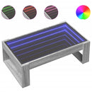 vidaXL szürke sonoma végtelen hatású LED-es dohányzóasztal 90x53x30 cm