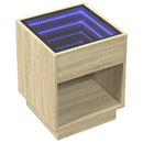 vidaXL sonoma tölgy végtelen hatású LED-es dohányzóasztal 40x40x50 cm