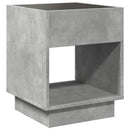 vidaXL betonszürke végtelen hatású LED-es dohányzóasztal 40x40x50 cm