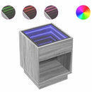 vidaXL szürke sonoma végtelen hatású LED-es dohányzóasztal 40x40x50 cm