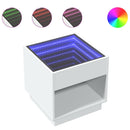 vidaXL fehér végtelen hatású LED-es dohányzóasztal 50 x 50 x 50 cm