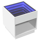 vidaXL fehér végtelen hatású LED-es dohányzóasztal 50 x 50 x 50 cm