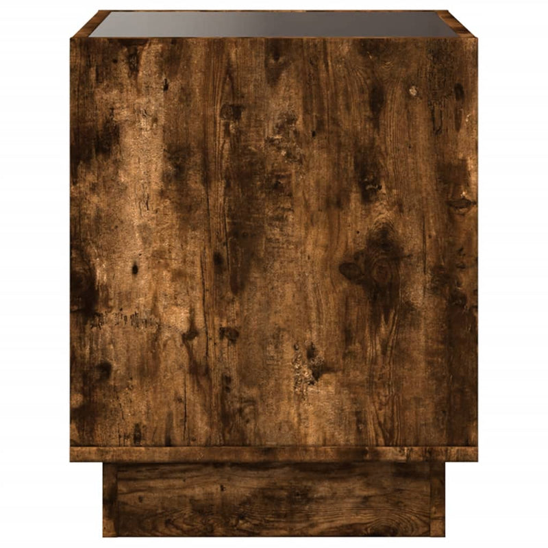 vidaXL füstös tölgy végtelen hatású LED-es dohányzóasztal 50x50x50 cm