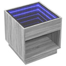 vidaXL szürke sonoma végtelen hatású LED-es dohányzóasztal 50x50x50 cm