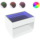 vidaXL fehér végtelen hatású LED-es dohányzóasztal 70 x 50 x 50 cm