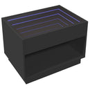 vidaXL fekete végtelen hatású LED-es dohányzóasztal 70 x 50 x 50 cm