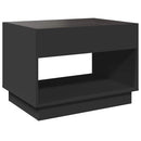 vidaXL fekete végtelen hatású LED-es dohányzóasztal 70 x 50 x 50 cm