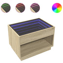 vidaXL sonoma tölgy végtelen hatású LED-es dohányzóasztal 70x50x50 cm