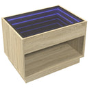 vidaXL sonoma tölgy végtelen hatású LED-es dohányzóasztal 70x50x50 cm