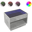 vidaXL betonszürke végtelen hatású LED-es dohányzóasztal 70x50x50 cm