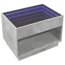 vidaXL betonszürke végtelen hatású LED-es dohányzóasztal 70x50x50 cm