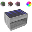 vidaXL szürke sonoma végtelen hatású LED-es dohányzóasztal 70x50x50 cm