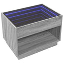 vidaXL szürke sonoma végtelen hatású LED-es dohányzóasztal 70x50x50 cm