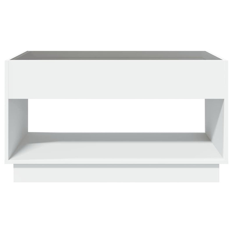 vidaXL fehér végtelen hatású LED-es dohányzóasztal 70 x 50 x 50 cm