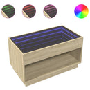 vidaXL sonoma tölgy végtelen hatású LED-es dohányzóasztal 90x50x50 cm