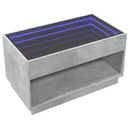 vidaXL betonszürke végtelen hatású LED-es dohányzóasztal 90x50x50 cm