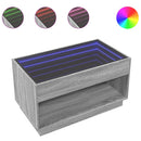 vidaXL szürke sonoma végtelen hatású LED-es dohányzóasztal 90x50x50 cm