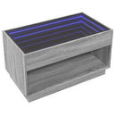 vidaXL szürke sonoma végtelen hatású LED-es dohányzóasztal 90x50x50 cm