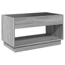 vidaXL szürke sonoma végtelen hatású LED-es dohányzóasztal 90x50x50 cm