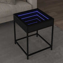 vidaXL fekete végtelen hatású LED-es dohányzóasztal 40 x 40 x 51 cm