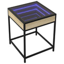 vidaXL sonoma tölgy végtelen hatású LED-es dohányzóasztal 40x40x51 cm