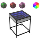 vidaXL szürke sonoma végtelen hatású LED-es dohányzóasztal 40x40x51 cm