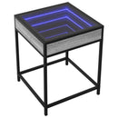 vidaXL szürke sonoma végtelen hatású LED-es dohányzóasztal 40x40x51 cm