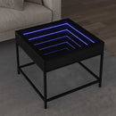vidaXL fekete végtelen hatású LED-es dohányzóasztal 50 x 50 x 41 cm