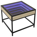 vidaXL sonoma tölgy végtelen hatású LED-es dohányzóasztal 50x50x41 cm