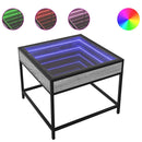 vidaXL szürke sonoma végtelen hatású LED-es dohányzóasztal 50x50x41 cm