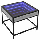 vidaXL szürke sonoma végtelen hatású LED-es dohányzóasztal 50x50x41 cm