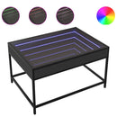 vidaXL fekete végtelen hatású LED-es dohányzóasztal 70 x 50 x 41 cm