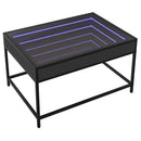 vidaXL fekete végtelen hatású LED-es dohányzóasztal 70 x 50 x 41 cm