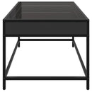 vidaXL fekete végtelen hatású LED-es dohányzóasztal 70 x 50 x 41 cm