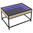 vidaXL sonoma tölgy végtelen hatású LED-es dohányzóasztal 70x50x41 cm